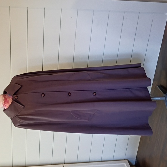 Vintage All Weather Cape Plum 80s Autumn Outerwear - Picture 2 of 6